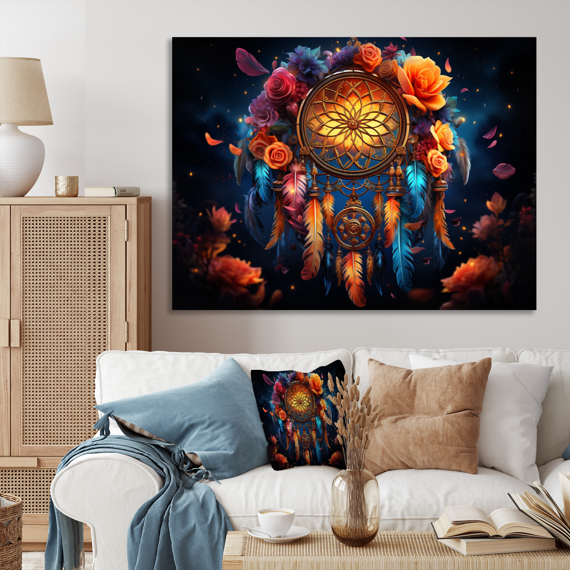 Designart "Bohemian Rhapsody Dreamcatcher II" Spiritual Wall Art Living ...