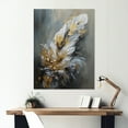 thumbnail image 1 of Designart "Boho Chic Feathers Gold IV" Glam Feather Metal Wall Art, 1 of 5