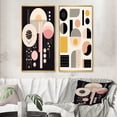 thumbnail image 1 of Designart "Boho Chic Geometric Abstract Art I" Modern Geometric Framed Wall Art Set Of 2 - Modern Pink Frame Gallery Set For Office Decor, 1 of 6