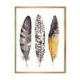 thumbnail image 1 of Designart 'Boho Ethnic Art Dark Gray Feathers III' Bohemian & Eclectic Framed Canvas Wall Art Print, 1 of 5