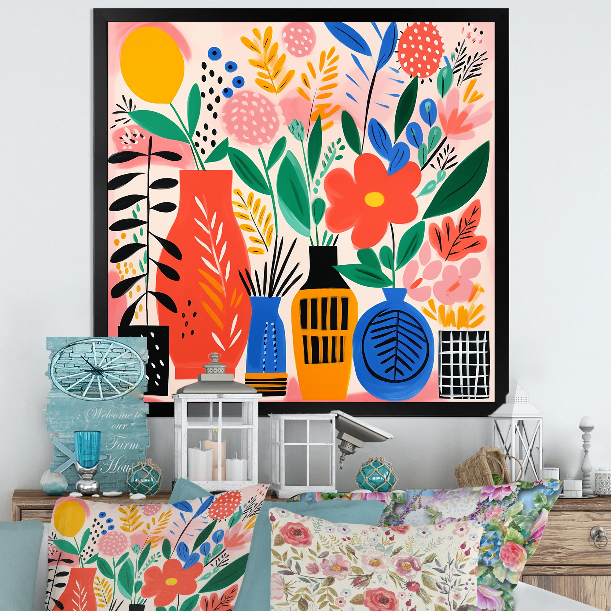 Designart "Boho Flower Bouquet in the Style of Henri Matisse II