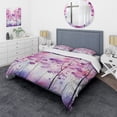 thumbnail image 1 of Designart "Boho Flowers Explosion in Purple" Abstract Geometric Bedding Covert Set - Abstract Purple Modern Bed Set With 2 Shams, 1 of 5