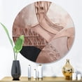 thumbnail image 1 of Designart "Boho Half Circles in Rose Gold I" Abstract Round Metal Art, 1 of 5