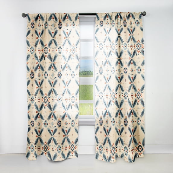 Designart "Boho Harmonious Journey" Geometric Room Darkening Curtain Single Panel