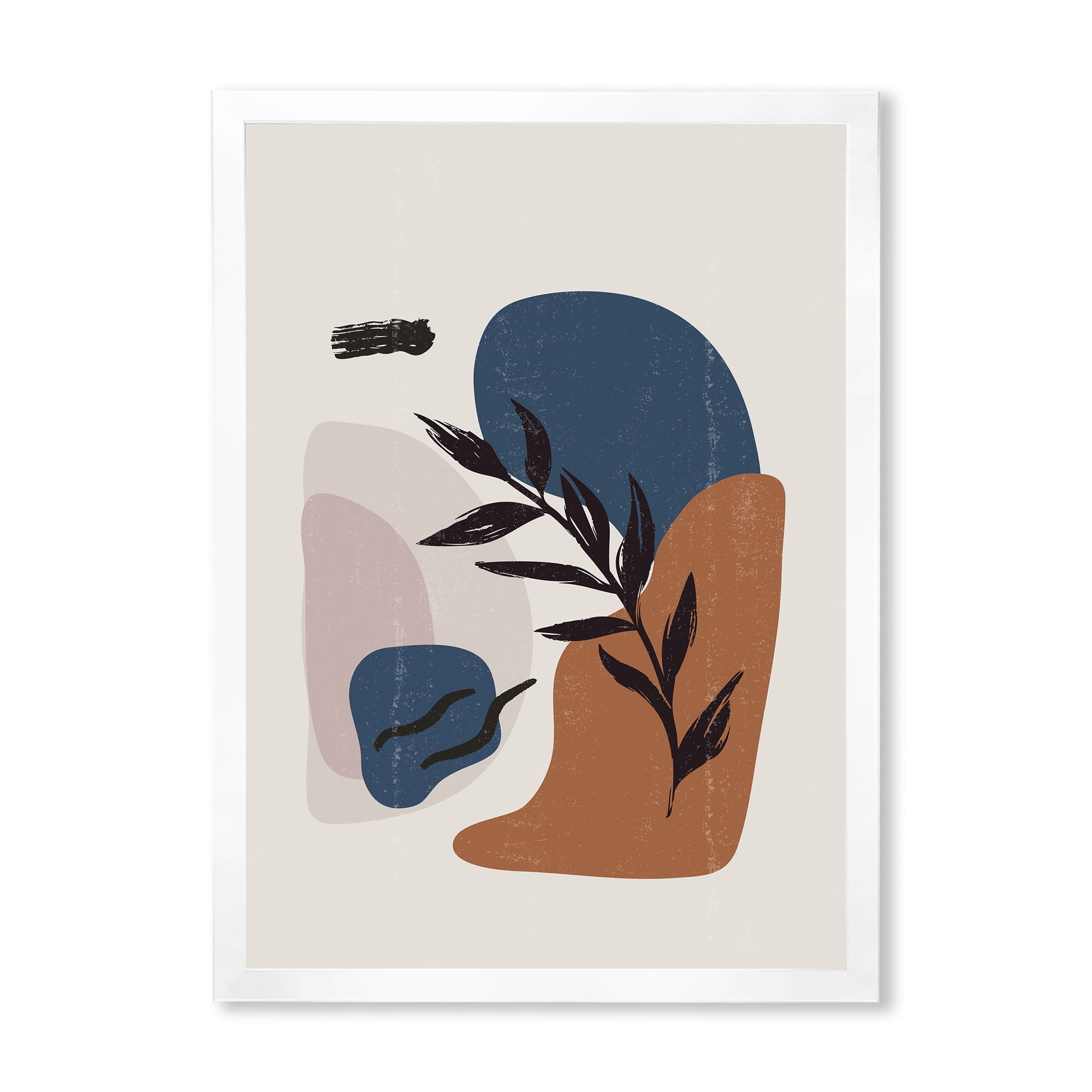 Designart 'Boho Minimalist Botanical Vintage Print' Modern Framed Art Print