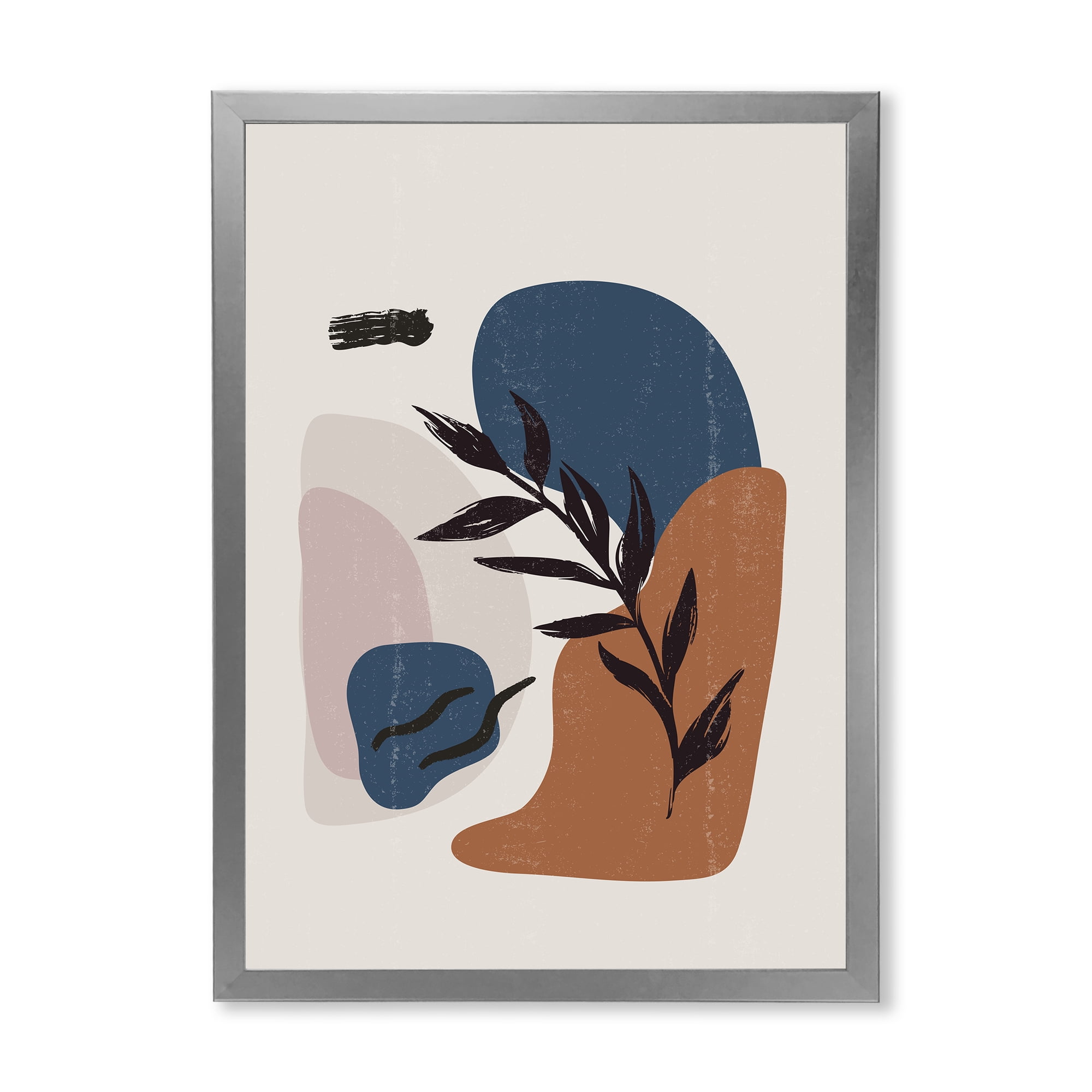 Designart 'Boho Minimalist Botanical Vintage Print' Modern Framed Art Print
