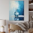 thumbnail image 1 of Designart "Boho Pottery Vase in Blue & White II" Geometric Canvas Wall Art - Bohemian Blue Boho Pottery Entryway Wall Art Print, 1 of 6