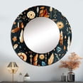 thumbnail image 1 of Designart "Boho Vintage Explorer" Floral Rund Mirror For Wall Decor - Large Browns Round Printed Mirror -Bohemian Round Living Room Mirror - 23" x 23", 1 of 6