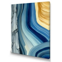 Designart Bold Blue Brush Strokes III Canvas Wall Art