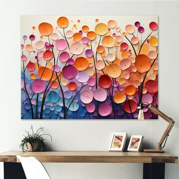 Designart "Bold Breeziness Colorful Mid Century Elegance II" Mid-century Canvas Art Print