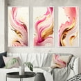 thumbnail image 1 of Designart "Bold Flowing Pink and Gold I" Modern Framed Wall Art Set Of 3 - Pink Abstract Spirals Frame Gallery Wall Set For Home Decor, 1 of 6