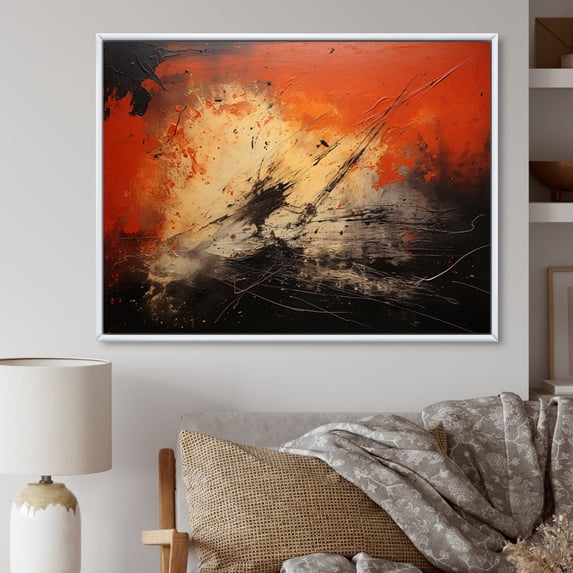 Designart "Bold Fury Unleashed Storm" Landscapes Floater Framed Canvas Print