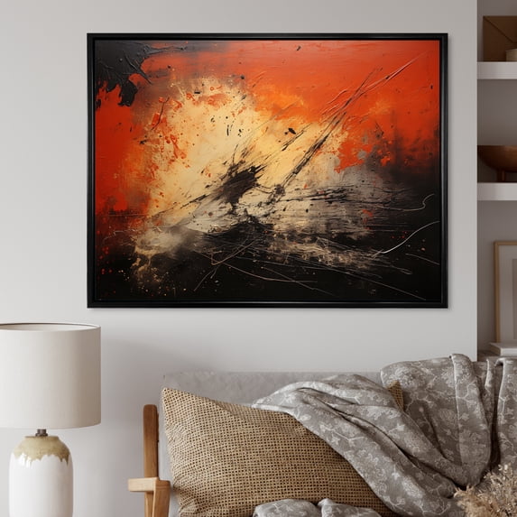 Designart "Bold Fury Unleashed Storm" Landscapes Floater Framed Canvas Print