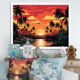 thumbnail image 1 of Designart "Bold Landscape Orange Sunset I" Coastal Framed Wall Art Decor - Coastal Orange Coastal Sunset Hallway Framed Wall Art Decor, 1 of 6