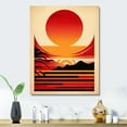thumbnail image 1 of Designart "Bold Red Sunset I" Coastal Sunset Metal Art Living Room, 1 of 5