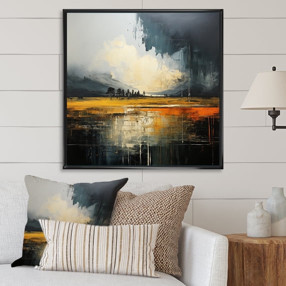 Designart "Bold Storm Dark Drama Unleashed I" Landscapes Floater Framed Canvas Print