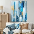 thumbnail image 1 of Designart "Bold Stripes In Contemporary Bluebell" Abstract Painting Wall Art Living Room, 1 of 7