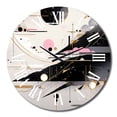 thumbnail image 1 of Designart "Bold Stripes Pink Black Fusion" Cubism Oversized Wall Clock, 1 of 5