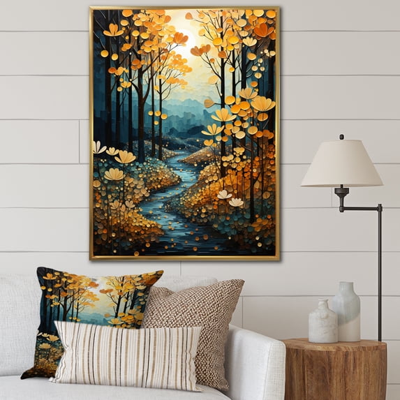 Designart "Bold captivate Forest Captures II" Landscape & Nature Floater Framed Canvas Wall Art
