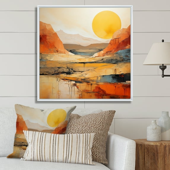 Designart "Bold horizon Canyon Desert VII" Landscapes Floater Framed Canvas Print