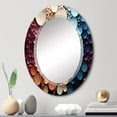 thumbnail image 1 of Designart "Bold symmetry Dots" Modern Round Wall Mirror - Abstract Oval Printed Decorative Oversized Mirror - Multiple Color Options, 1 of 4