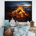 thumbnail image 1 of Designart "Bonfire by the Coastal Beachside I" Nautical & Beach Floater Framed Canvas Wall Art, 1 of 7