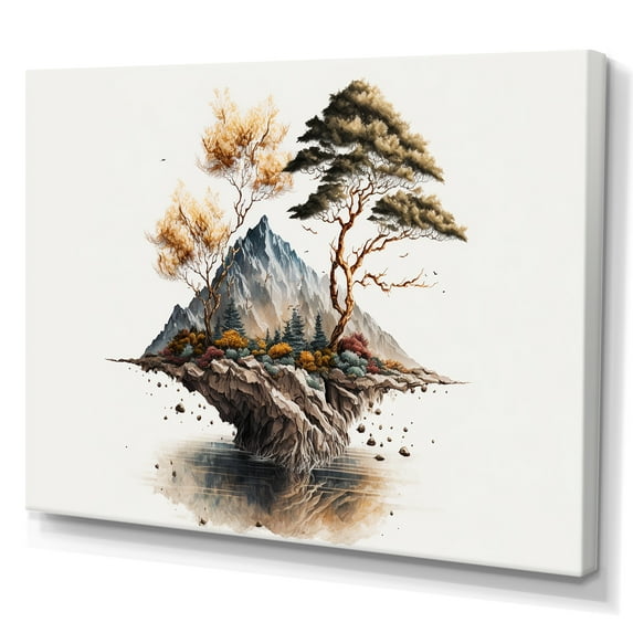 Designart Bonsai Tree On A Rock III Canvas Wall Art