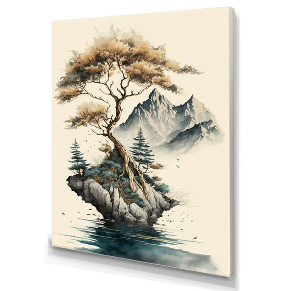 Designart Bonsai Tree On A Rock V Canvas Wall Art