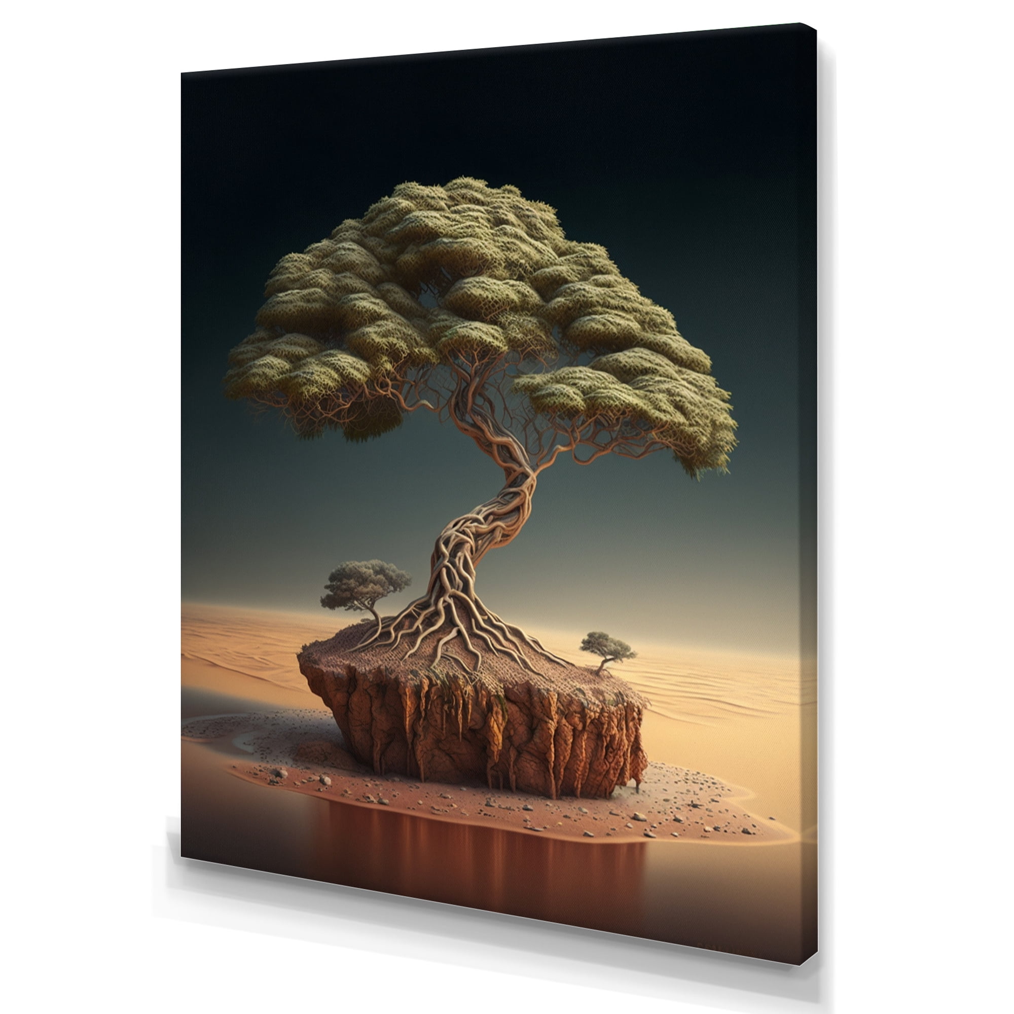 Designart Bonsai Tree On Sand I Canvas Wall Art, Size: 24 x 32