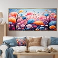 thumbnail image 1 of Designart "Botanical Abstract Wonderland Pink and Blue Delight I" Oversized Abstract Framed Wall Art - Modern Pink Abstract Botanicals Living Room Framed Canvas Art, 1 of 7
