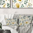 thumbnail image 1 of Designart "Botanical Charm: Minimalist Green & Yellow Florals II" Floral Printed Throw Pillow, 1 of 5