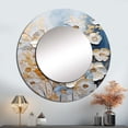 thumbnail image 1 of Designart "Botanical Delights Of Wildflowers" Wildflowers Round Mirror Wall Decor Traditional - Large Beige Round Bathroom Mirror - Round Mirror - 29" x 29", 1 of 6