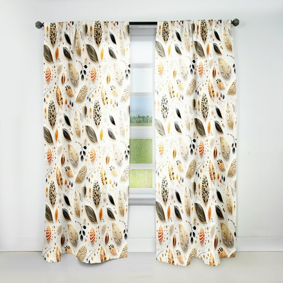 Designart "Botanical Elegance In Boho Style" Boho Multicolor Curtain 1 Panel