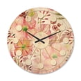 thumbnail image 1 of Designart 'Botanical Floral Retro III' Mid-Century Modern Wood Wall Clock, 1 of 5
