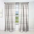 thumbnail image 1 of Designart 'Botanical Floral Retro Pattern I' Mid-Century Modern Curtain Panel, 1 of 5