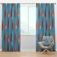 thumbnail image 1 of Designart 'Botanical Floral Retro Pattern II' Mid-Century Modern Blackout Curtain Panel, 1 of 4