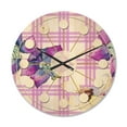 thumbnail image 1 of Designart 'Botanical Floral Retro VII' Mid-Century Modern Wood Wall Clock, 1 of 5