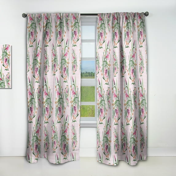 Designart 'Botanical Floral Retro X' Mid-Century Modern Curtain Panel