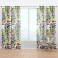 thumbnail image 1 of Designart 'Botanical Floral Retro XI' Mid-Century Modern Curtain Panel, 1 of 4