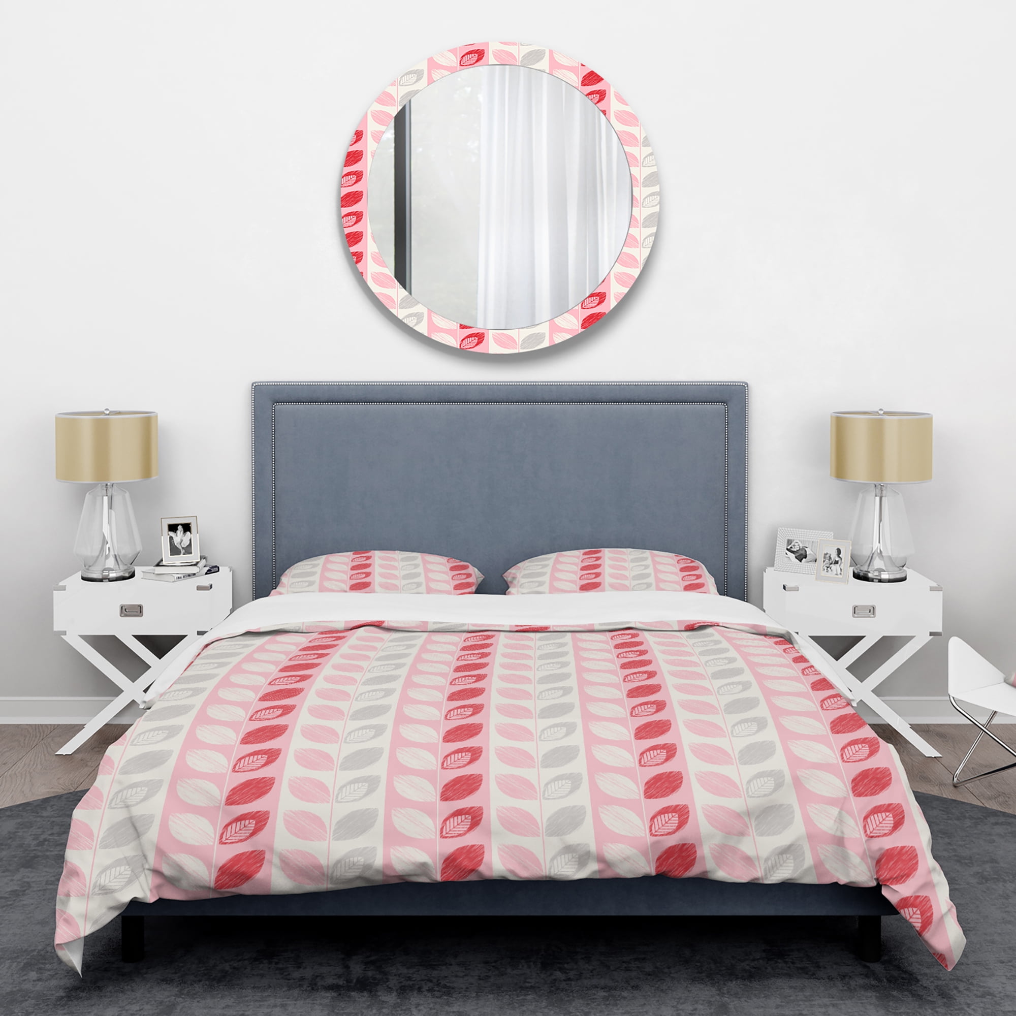 Designart 'Botanical Retro Design I' Mid-Century Modern Duvet Cover Set