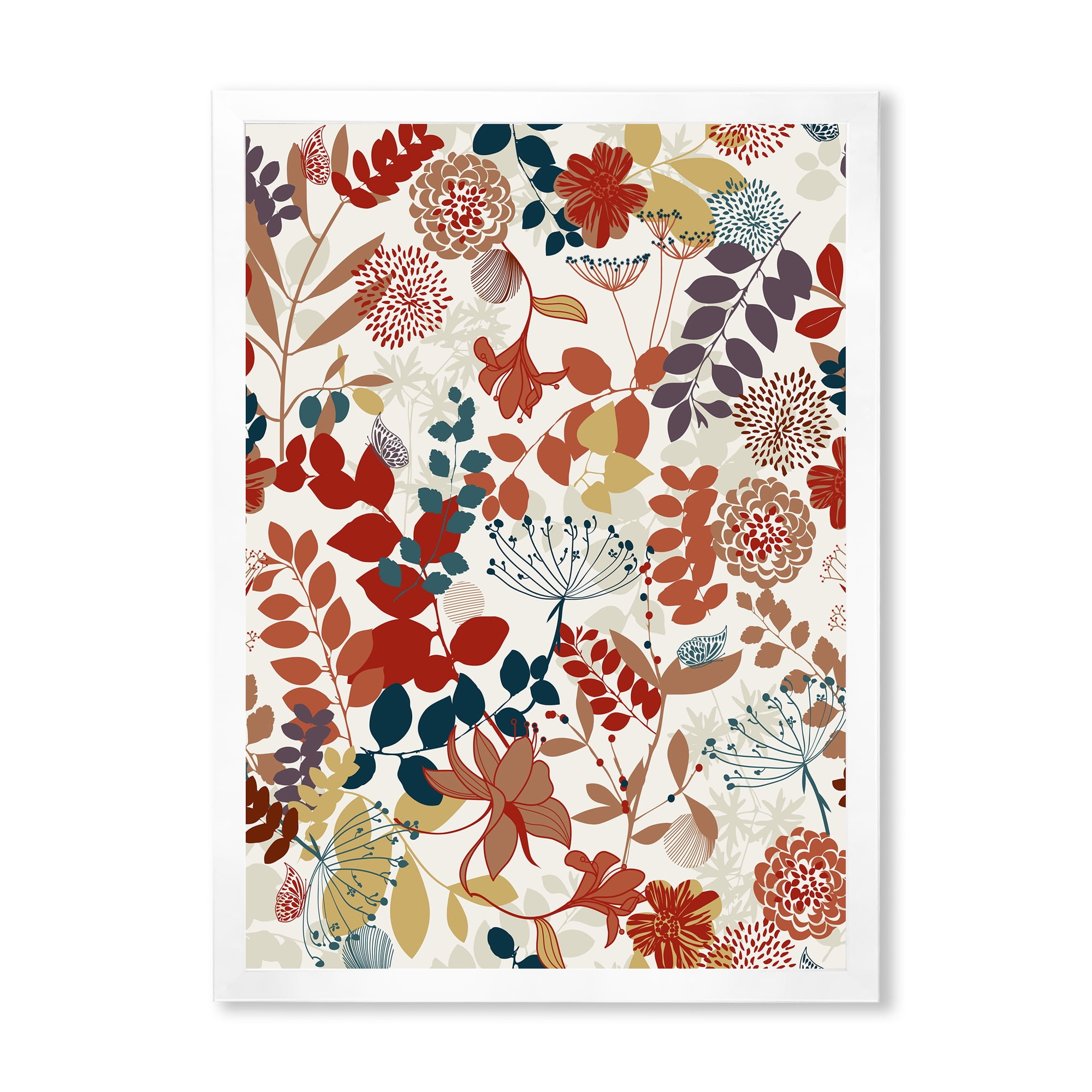 Designart 'Botanical Retro Garden' Bohemian & Eclectic Framed Art Print