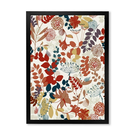 Designart 'Botanical Retro Garden' Bohemian & Eclectic Framed Art Print