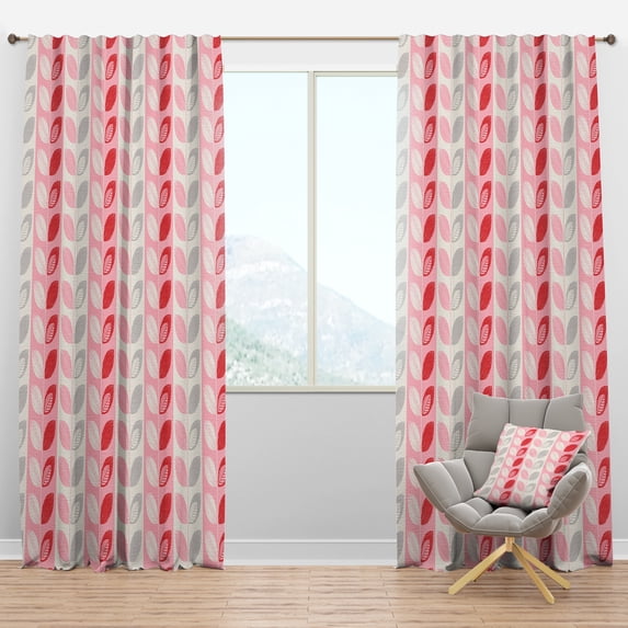 Designart 'Botanical Retro Pattern Design I' Mid-Century Modern Blackout Curtain Panel