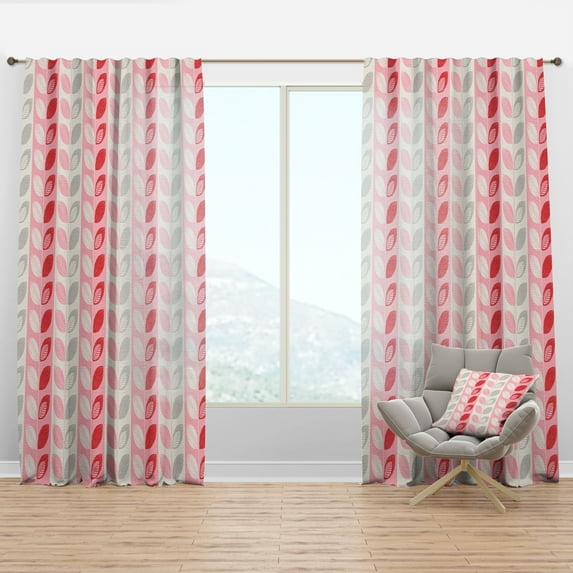 Designart 'Botanical Retro Pattern Design I' Mid-Century Modern Curtain Panel