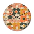 thumbnail image 1 of Designart 'Botanical Retro Pattern Design II' Mid-Century Modern Wood Wall Clock, 1 of 5