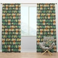 thumbnail image 1 of Designart 'Botanical Retro Pattern Design III' Mid-Century Modern Blackout Curtain Panel, 1 of 4