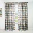 thumbnail image 1 of Designart 'Botanical Retro Pattern Design III' Mid-Century Modern Curtain Panel, 1 of 5