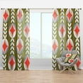 thumbnail image 1 of Designart 'Botanical Retro Pattern I' Mid-Century Modern Curtain Panel, 1 of 4