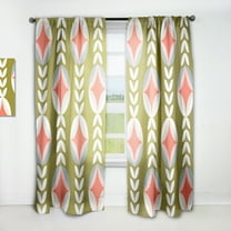 Designart 'Botanical Retro Pattern I' Mid-Century Modern Curtain Panel