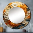 thumbnail image 1 of Designart "Botanical Reverie In Radiant Colors" Abstract Botanicals Orange Large Round Mirror - Round Office Mirror Wall Decor - Modern Round Printed Mirror - 29" x 29", 1 of 6